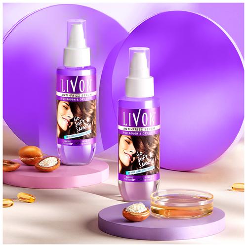 Buy Livon Serum Anti-frizz Serum - For Rough & Dry Hair, With Vitamin E &  Argan Oil, Damage Protection Online at Best Price of Rs  - bigbasket