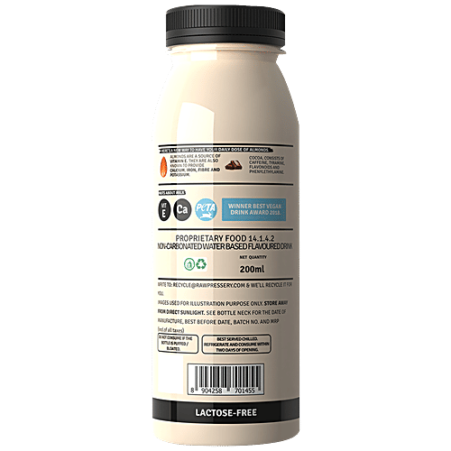 Raw Pressery Cocoa Almond Milk - Lactose Free, Dairy Free & Vegan, 200 ml  Vegan & Plant Protein
