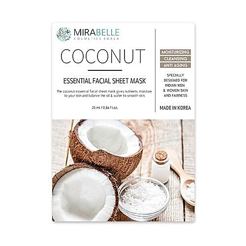 Mirabelle Korea - Coconut, Essential Facial Sheet Mask, 1 pc