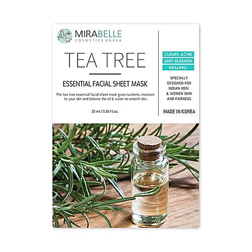 Mirabelle Korea - Tea Tree, Essential Facial Sheet Mask, 1 pc  