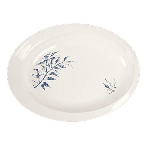 Servewell Pure Melamine Oval Round Serving Platter- Kalpak, 1 pc  Dishwasher Safe