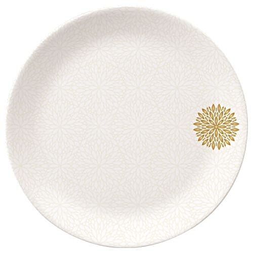 Servewell Pure Melamine Urmi Small Plate - Golden Leaves, 1 pc  