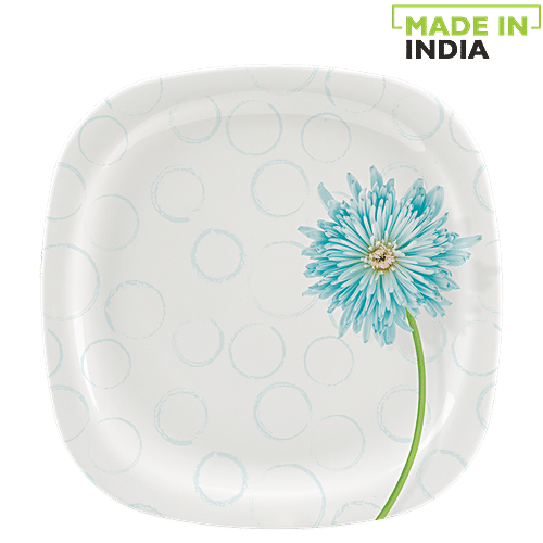 Servewell Pure Melamine Sq Round Dinner Plate - African Daisy, 1 pc  