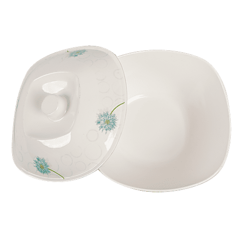 Buy Servewell Pure Melamine Sq Round Serving Bowl With Lid African