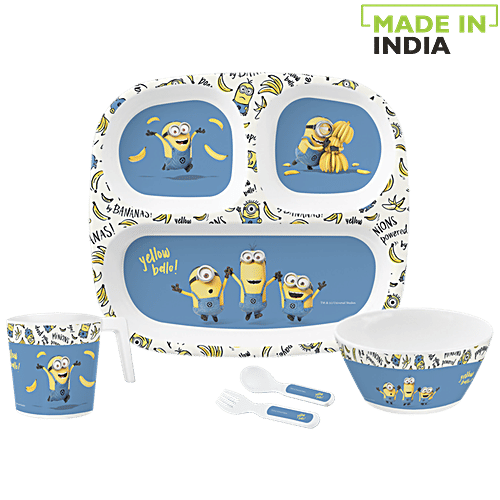 Servewell Pure Melamine Kids Set - Minions, 5 pcs  