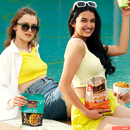 Cornitos Pop N Crunch Party Mix - Salted Peanuts, Corn Nuts & Coated Green Peas, 180 g  Source of Protein, No Onion, No Garlic