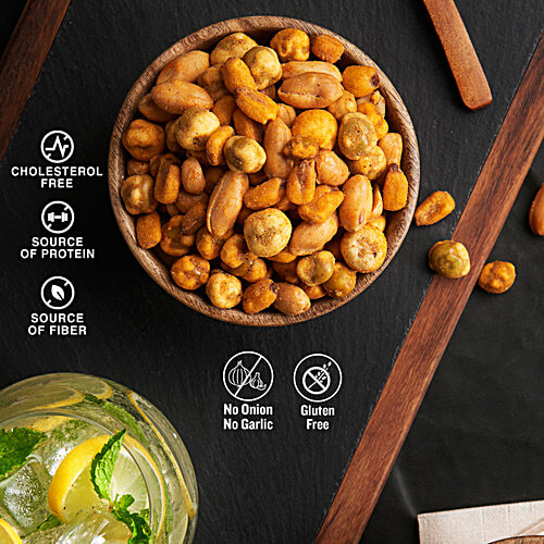 Cornitos Pop N Crunch Party Mix - Salted Peanuts, Corn Nuts & Coated Green Peas, 180 g  Source of Protein, No Onion, No Garlic