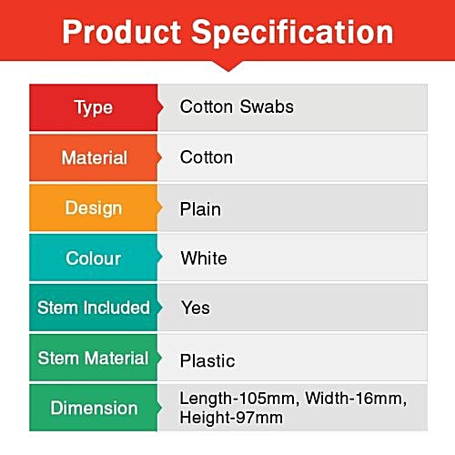 Pigeon Baby Cotton Swabs - Thick Stem, 60 pcs  