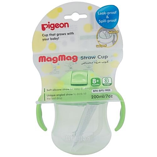 Pigeon Baby Mag Mag Straw Cup - Green, 200 ml  