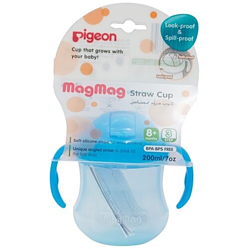Pigeon Baby Mag Mag Straw Cup - Sky Blue, 200 ml  