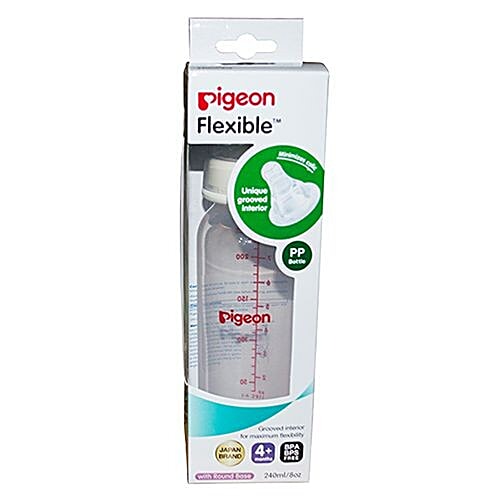 Pigeon Baby Peristaltic Nursing Bottle KPP - With Nipple, Medium, White, 240 ml  