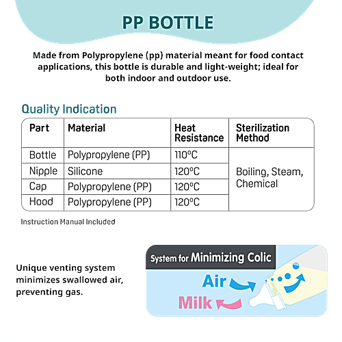 Pigeon Baby Peristaltic Clear Nursing Feeding Bottle - Blue, 240 ml  BPA Free