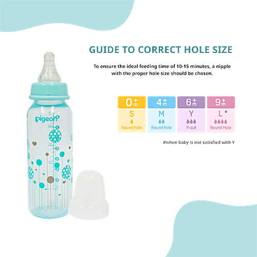 Pigeon Baby Peristaltic Clear Nursing Feeding Bottle - Blue, 240 ml  BPA Free