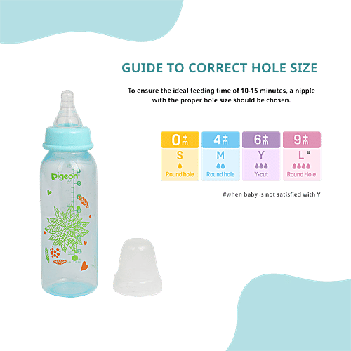 Pigeon Baby Peristaltic Clear Nursing Feeding Bottle - Blue, 240 ml  BPA Free