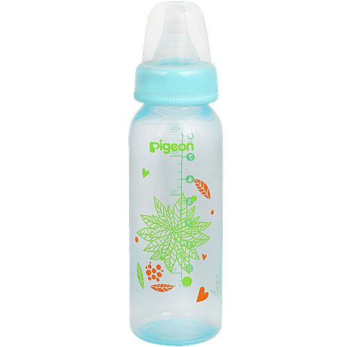 Pigeon Baby Peristaltic Clear Nursing Feeding Bottle - Blue, 240 ml  BPA Free