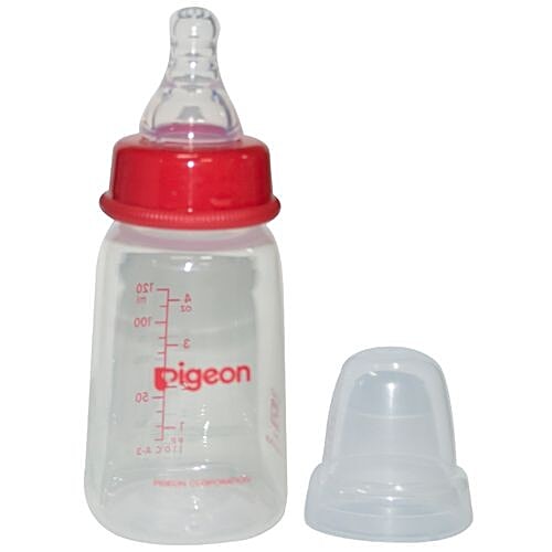 Pigeon Baby Peristaltic Nursing Bottle Kpp - With 2-Nipple, Small, Red, 120 ml Set of 3 BPA Free