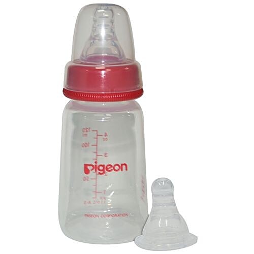 Pigeon Baby Peristaltic Nursing Bottle Kpp - With 2-Nipple, Small, Red, 120 ml Set of 3 BPA Free