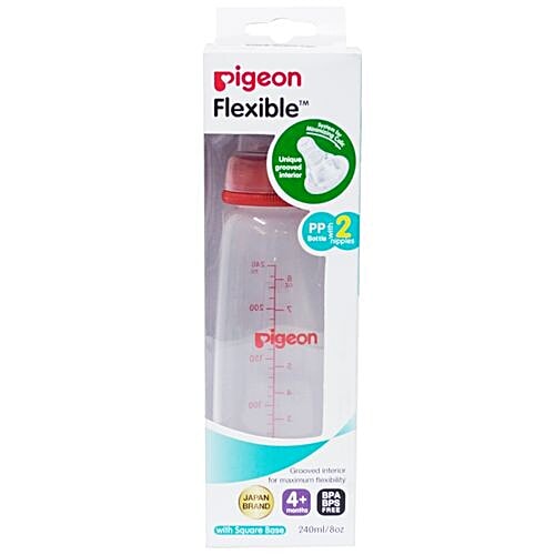 Pigeon Baby Peristaltic Nursing Bottle Kpp - With 2-Nipple, Medium, Red, 240 ml Set of 3 
