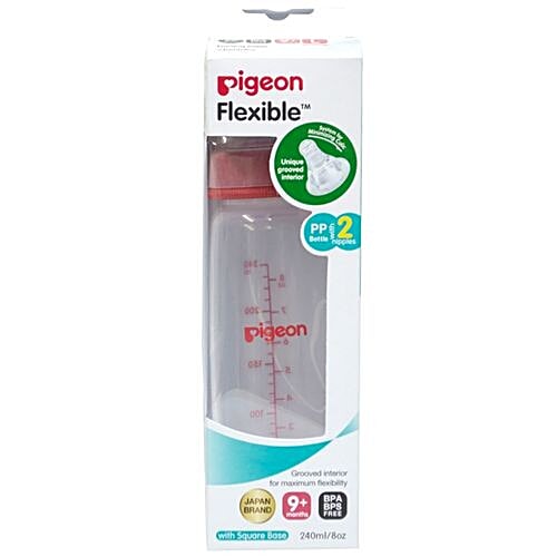 Pigeon Baby Peristaltic Nursing Bottle Kpp - With 2-Nipple, Large, Red, 240 ml Set of 3 