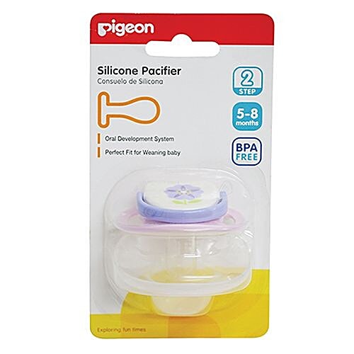Pigeon Baby Silicone Pacifier Step 2 - Purple Flower, 1 pc  