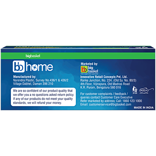 bb home Garbage Bags - Medium, Blue, 48 x 53 Cm, 30 pcs (Oxo-Biodegradable) 