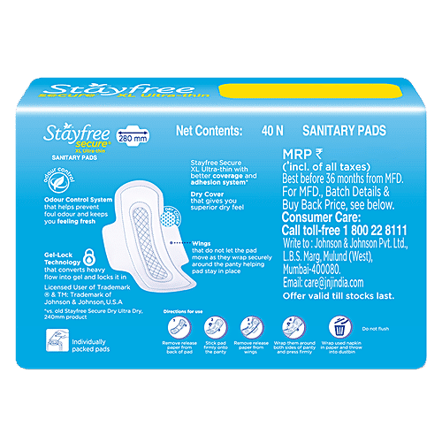 Buy STAYFREE Secure UltraThin XL Sanitary Pads For Women Online at