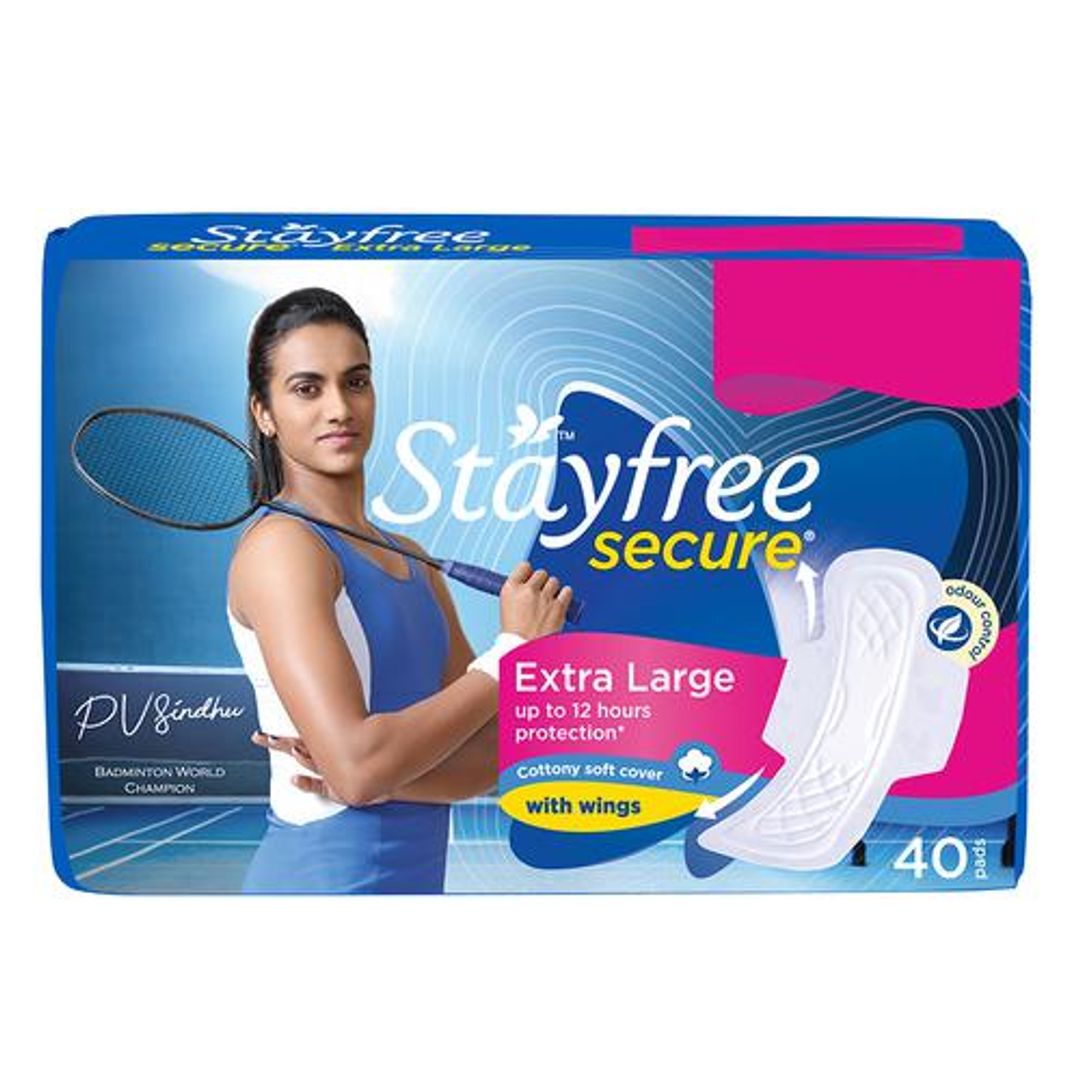 STAYFREE Sanitary Pads - Secure Cottony, XL, 40 pcs 