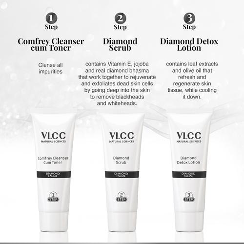 VLCC Diamond Facial Kit For Skin Purifying, 60 g  For Skin Polishing & Purification