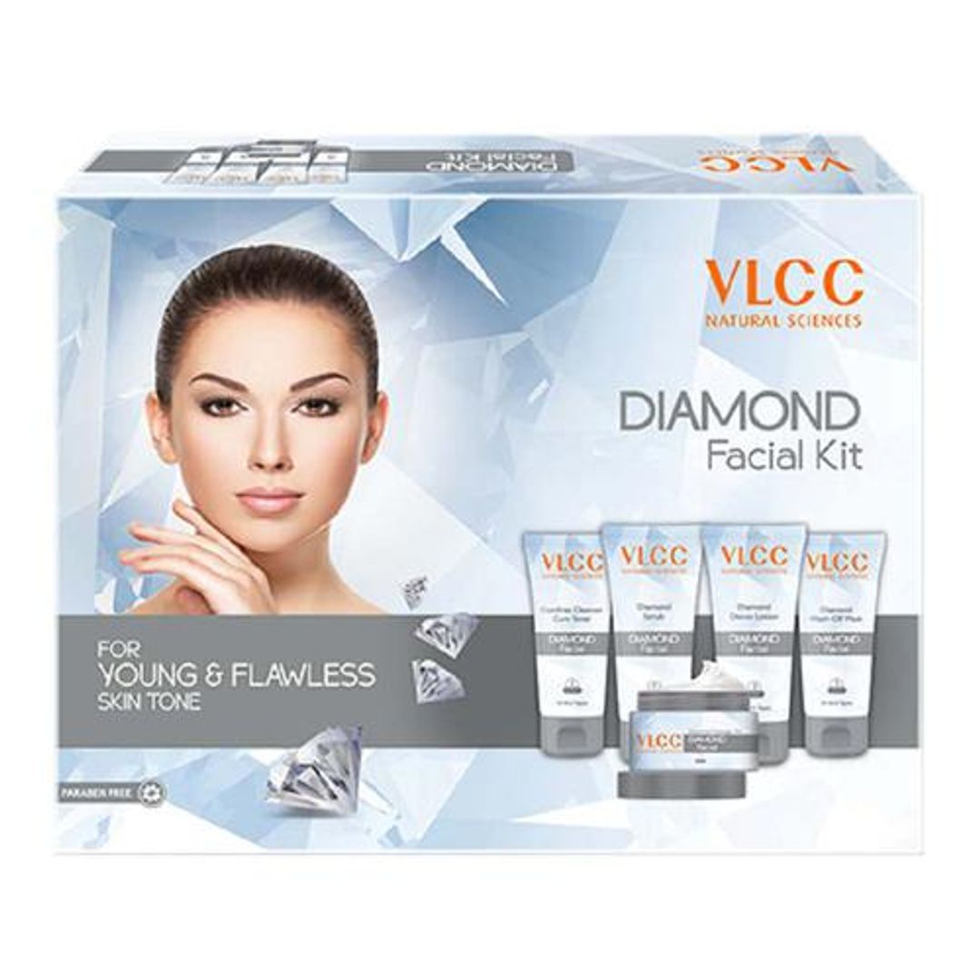 VLCC Professional Salon Series Diamond Facial Kit - For Young & Flawless Skin Tone, Paraben Free, 1 pc 