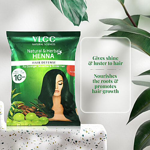 VLCC Natural & Herbal Henna For Stronger, Smoother & Shinier Hair, 120 g  With The Goodness Of 10 Herbs, For Stronger, Smoother & Shinier Hair