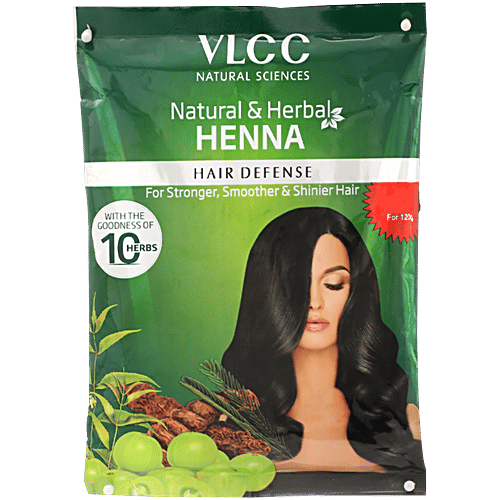 VLCC Natural & Herbal Henna For Stronger, Smoother & Shinier Hair, 120 g  With The Goodness Of 10 Herbs, For Stronger, Smoother & Shinier Hair
