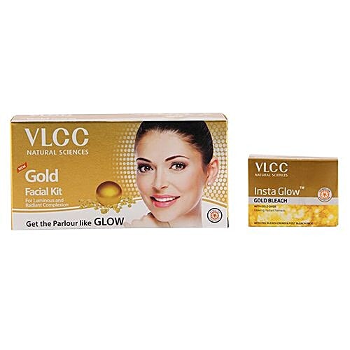 Buy VLCC Gold Facial Kit & Insta Glow Bleach Combo Online at Best Price