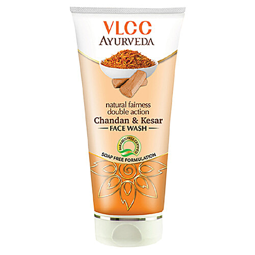 Vlcc Ayurveda Natural Fairness Double Action Chandan & Kesar Face Wash, 100 ml