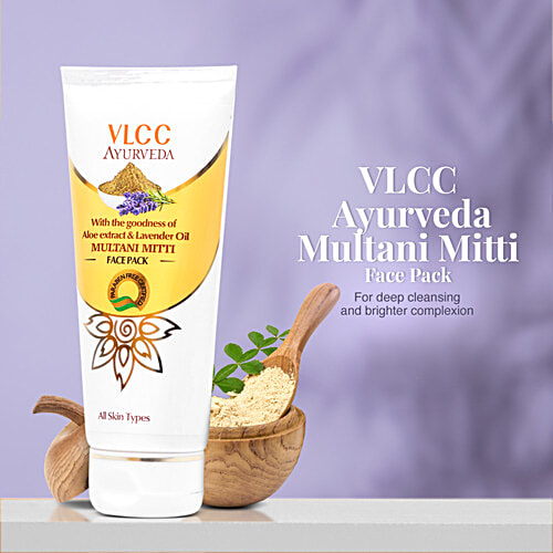 VLCC Ayurveda Multani Mitti Face Pack Clay Mask For Hydration & Dark Spots, 100 g  Paraben Free Certified