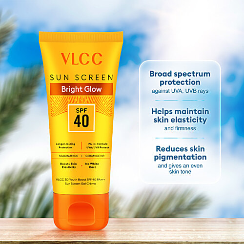 VLCC Bright Glow SPF 40 PA+++ Sunscreen, 50 g  Paraben Free