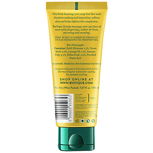 Buy BIOTIQUE Bio Pineapple Oil Balancing Face Wash For Oily Skin