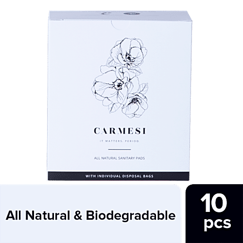 Carmesi All Natural Sanitary Pads - Regular, 10 pcs  