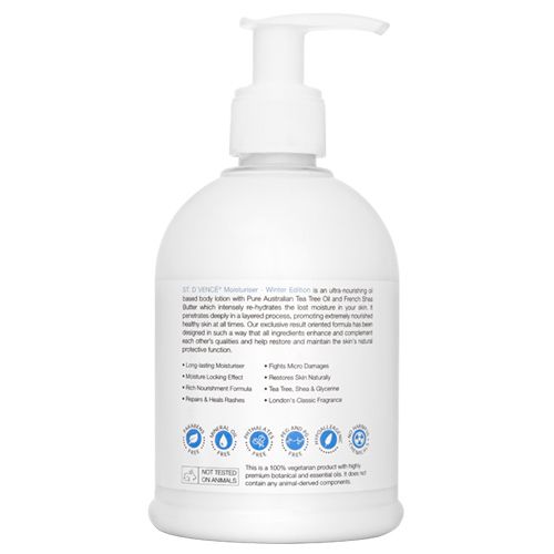 ST. D'VENCE Winter Edition Ultra Nourishing Body Lotion - Dry Skin, Tea Tree Oil & Almond Oil, 300 ml  Hypoallergenic