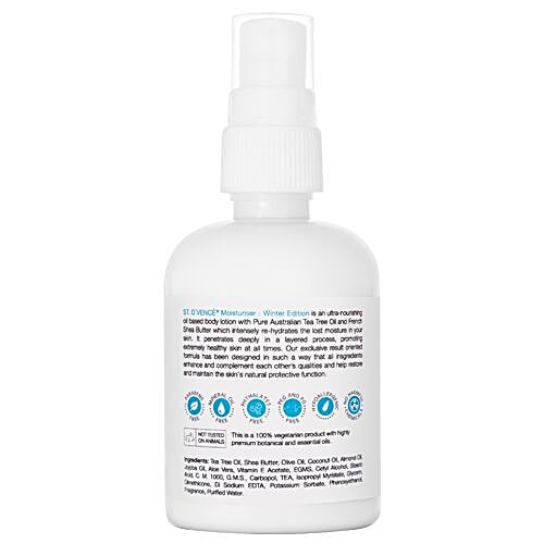 ST. D'VENCE Tea Tree Oil & Shea Butter Body Lotion For Dry Skin - Winter Edition, 100 ml  