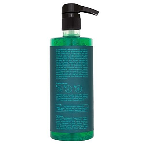 ST. D'VENCE Antifungal Tea Tree Bath & Body Wash - Pure & Natural, 500 ml  