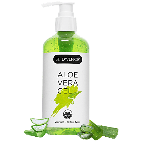 ST. Dvence Aloe Vera Gel - Vitamin E, All Skin Types, To Reduce Wrinkles, Parabens Free, Sulphate Free, 300 ml  Parabens Free, Sulphate Free