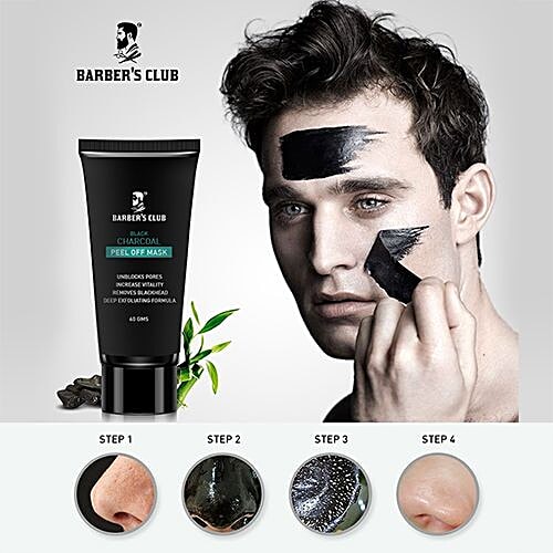 Barber's Club Black Charcoal Peel Off Mask - Ultimate Blackhead Remover, 60 g Paraben & Sulfate Free
