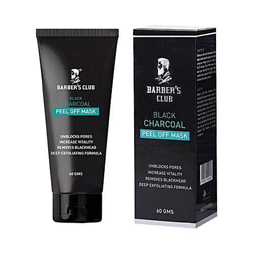 Barber's Club Black Charcoal Peel Off Mask - Ultimate Blackhead Remover, 60 g Paraben & Sulfate Free