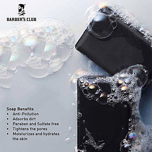 Barber's Club Hand Made Organic Charcoal Soap, 100 g  