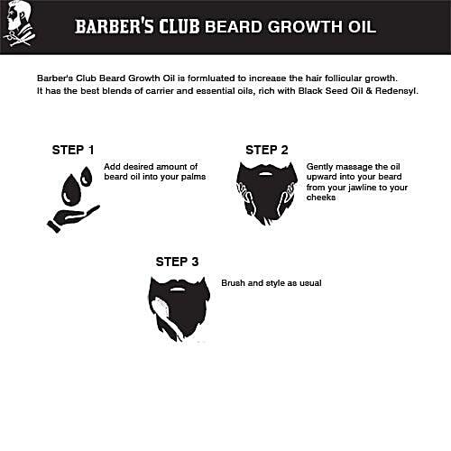 Barber's Club Beard Growth Oil With Black Seed Oil - 100% Natural, 30 ml  