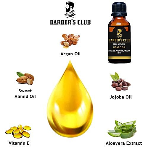 Barber's Club Beard Oil - 100% Natural, 30 ml  