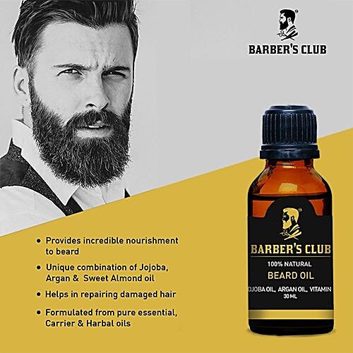 Barber's Club Beard Oil - 100% Natural, 30 ml  