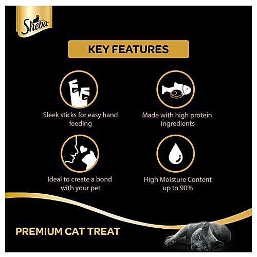 Sheba Melty Premium Cat Snack - Adult, Chicken & Chicken-Whitefish Flavour, 48 g Pack of 6 Hand Feed