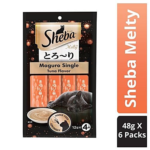 SHEBA Melty Premium Cat Snack - Adult, Tuna Flavour, 48 g Pack of 6 