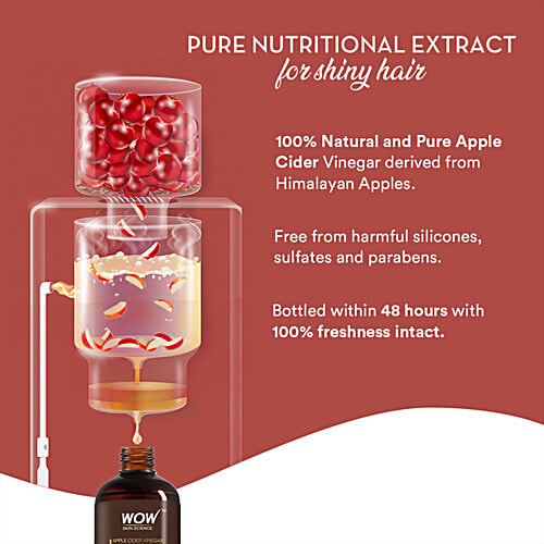 Wow Skin Science Apple Cider Vinegar Shampoo - Gentle & Natural, Restores Shine, Smoothness, No Parabens, pH Balances, 300 ml